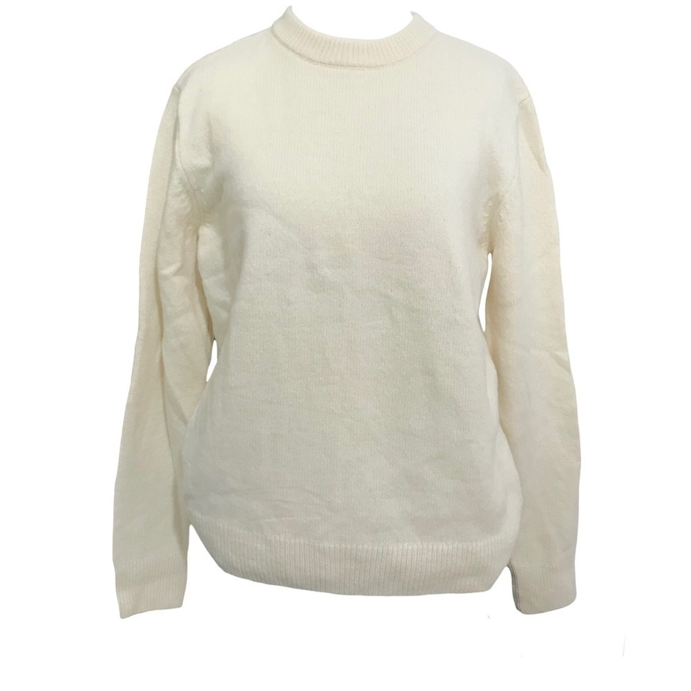 ZARA CASHMERE AND WOOL BLEND KNIT Cream SWEATER Size Medium NEW